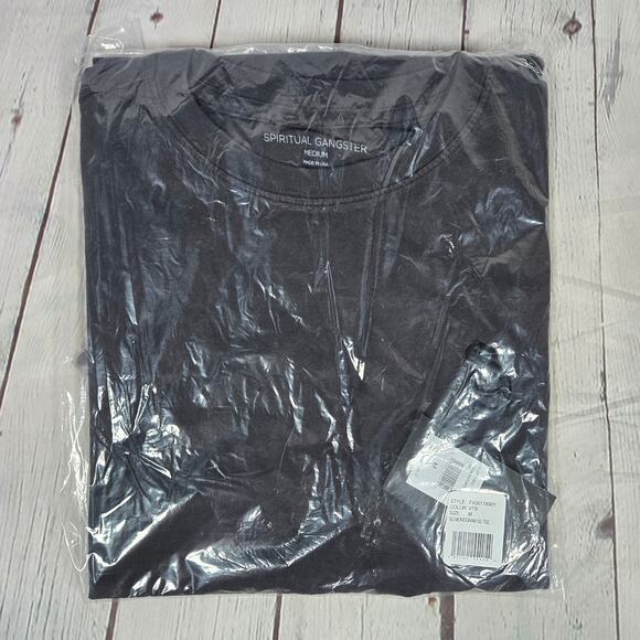 Spiritual Gangster Monogram Short Sleeve T-Shirt Vintage Black M NWT - Picture 10 of 10